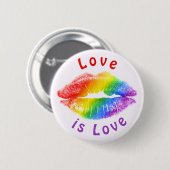Love Rainbow Lips LGBTQ Ronde Button 5,7 Cm (Voorkant /achterkant)