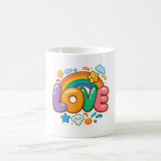 🌈💖 “LOVE” Rainbow Mug ☕✨ (Centre)