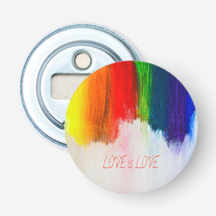 Love Rainbow Pride LBGQT Button Flesopener
