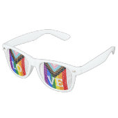 LOVE Rainbow pride Shades/Fun Party Sunbril Retro Zonnebril (Gekanteld)