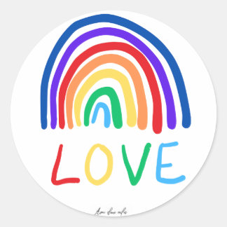 LOVE rainbow Ronde Sticker