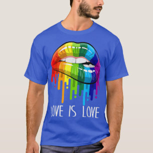 Love Rainbow Sey Lips Cool LGBT Gay Lesbia T-shirt