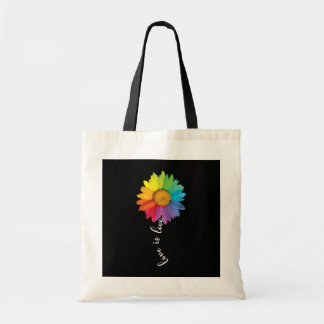 Love Rainbow Sunflower Gay Lesbian LGBT Tote Bag
