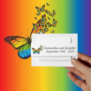 Love Rainbow Theme Wedding Uitnodigingen Wikkel