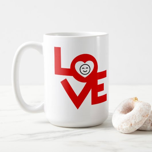 Love rd Coffee mok 15oz (Met donut)