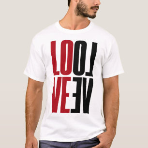 Love Red Black High Typography Vertical Mirror T-shirt