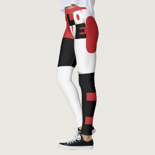 Love Red Black White Original Dynamic Trendy Girly Leggings