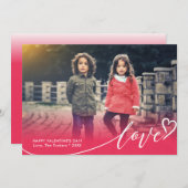 LOVE Red Fade Saint Valentin Carte photo (Devant / Derrière)
