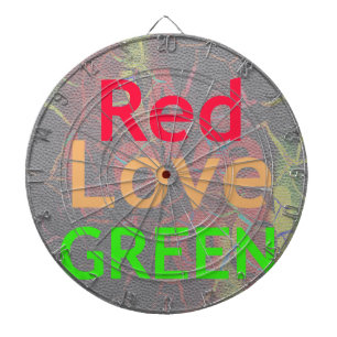 LOVE RED GOLDEN GREEN DARTBORD