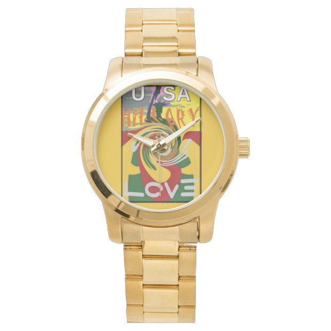 Love Red Golden Green Horloge (Voorkant)