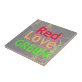 LOVE RED GOLDEN GREEN TEGELTJE (Zijkant)
