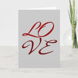 Love Red Gris Script Arrière - plan Carte de voeux