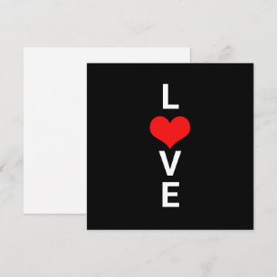 Love Red Heart Cute Valentijnsdag White Black Kaart
