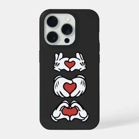 Love Red Heart Mouse Hands iPhone Hoesje (Achterkant)