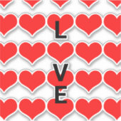 Love Red Heart Pattern Cute Valentijnsdag 2022 Sticker (Voorkant)