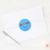Love Red Heart Wedding Personalized Ronde Sticker (Envelop)