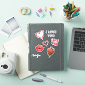 Love Red Hearts and quotes design Sticker (iPad Cover)