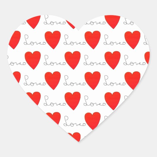 Love Red Hearts Hart Sticker (Voorkant)