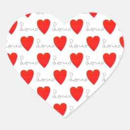 Love Red Hearts Hart Sticker