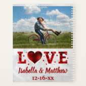 Love Red Hearts Stars Custom Photo Wedding Planner (Achterkant)