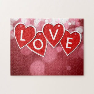 LOVE Red Hearts Valentijnsdag Legpuzzel