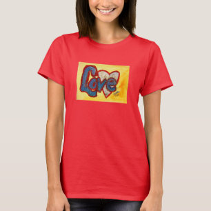Love Red Rim Heart Mot Inspirationnel Art TShirt