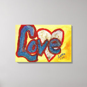 Love Red Rimmed Heart Peinture toile Imprimer