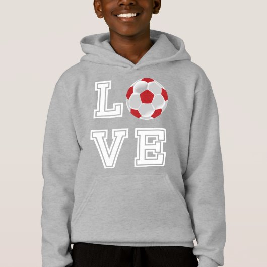 Love Red Soccer Ball - Lettres blanches (Devant)