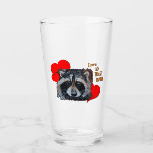 Love Red Trash Panda Racoon Cute Scavenger Thief Glas