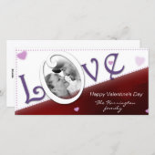 Love Red Valentine's Day Carte photo (Devant / Derrière)