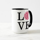 LOVE Red White en Black Mok (Voorkant rechts)