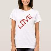 Love Red White Glow Gold Glitter Border T-shirt (Voorkant)
