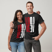 Love Red White High Typography Vertical Mirror T-shirt (Unisex)