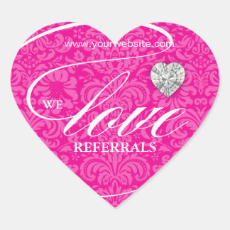 Love Referals Sticker Jewelry Heart Floral Damask