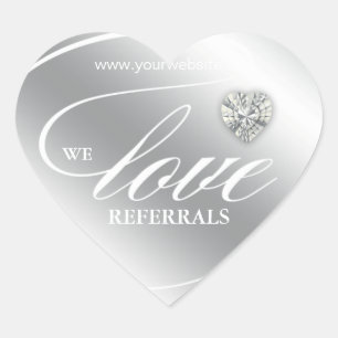 Love Referrals Sticker Jewelry Heart Silver