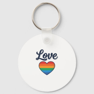 Love Regenboog Hart Pride Vector T-shirt Ontwerp_1 Sleutelhanger