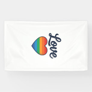 Love Regenboog Hart Pride Vector T-shirt Ontwerp_1 Spandoek