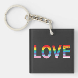 LOVE Regenboog LGBTQIA Vlag, Pride Letter T-shirt Sleutelhanger