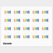 LOVE regenboog Ronde Sticker (Vel)
