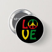 LOVE Reggae met vredessymbool Ronde Button 5,7 Cm (Voorkant /achterkant)