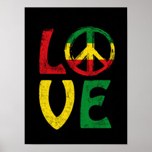 Love reggae music peace symbole reggae Poster