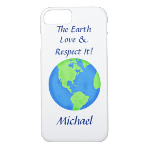 Love Respect Earth Wereldbol Name Persoonlijk iPhone 8/7 Hoesje