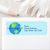 Love Respect Earth Wereldbol Return Address Label (Insitu)