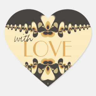 Love Retro Deco flamme Coeur Sticker