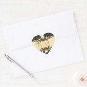 Love Retro Deco flamme Coeur Sticker (Enveloppe)