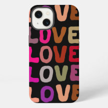 LOVE retro groovy golvende letters herhalen patroo