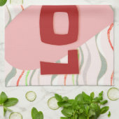 Love Retro Heart Style Vintage Cuisine Serviette (Plié)