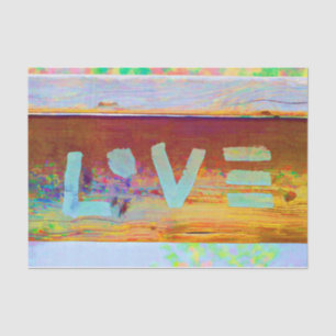 Love Retro Hippy Brown Green Bohian Country Art Tissuepapier