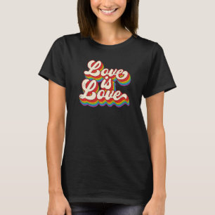 Love Retro LGBT Lesbian Gay Bisexual Pride T-shirt