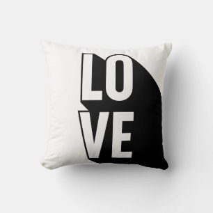 Love Retro Long Shadow Typografie Kussen